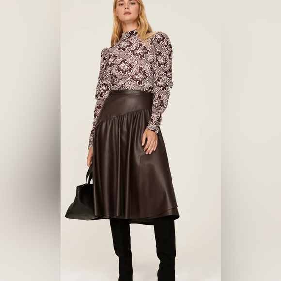 Rebecca Taylor Rochelle Fleur drape mock neck - size large - never worn - Picture 1 of 15